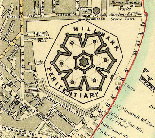 Map of Millbank Prison, London, 1862